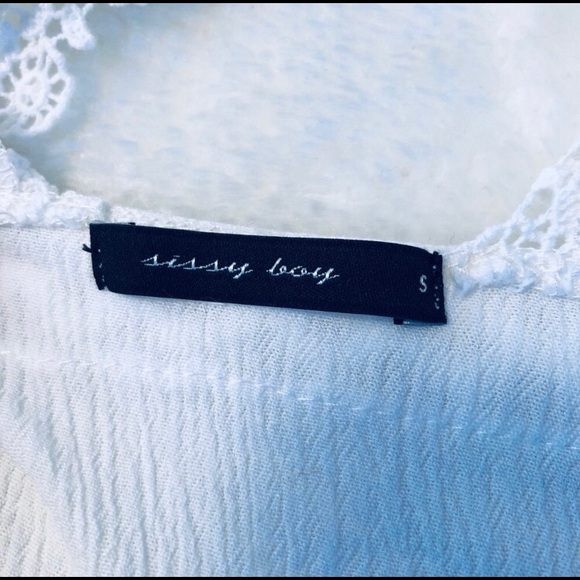 Sissy Boy Eyelet Crochet Detail Cami Sz S - Picture 3 of 5